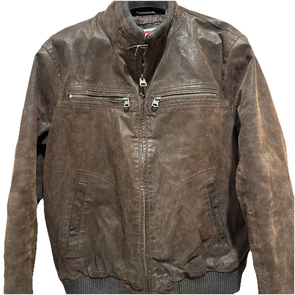 Vintage Levis Jacket Suede Leather Bomber Trucker Western Ranch Barn Size M Zip